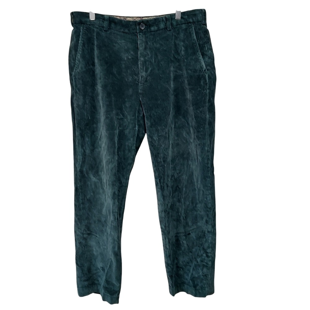 Brooks Brothers Clark Fit Mens 35x30 (35x29 actual) Corduroy Pants Forest Green